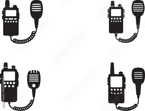 Four Vector Icons of Portable Two-Way Radios