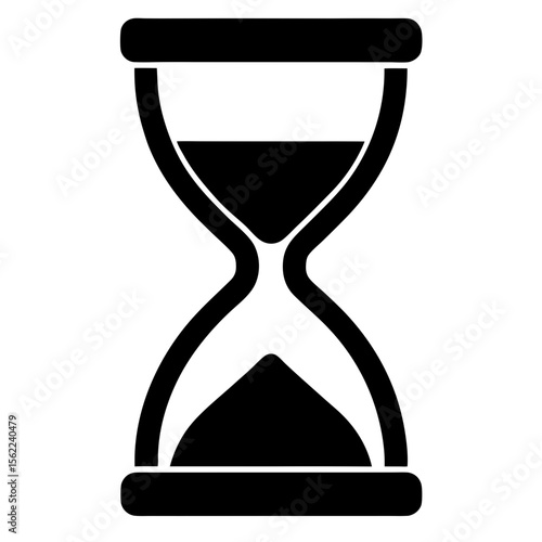 Classic hourglass timer sandglass countdown time silhouette vector illustration