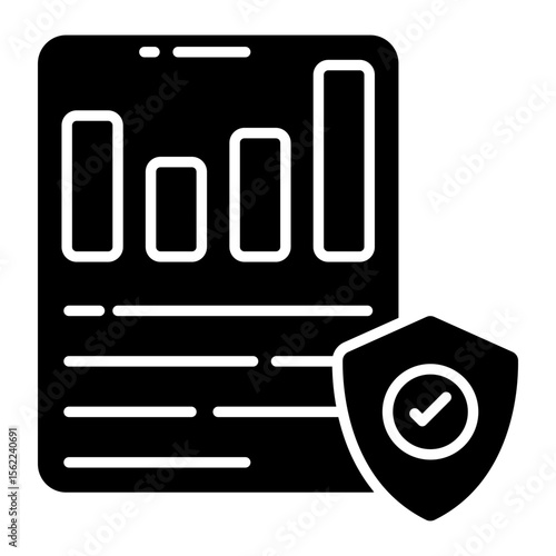 A solid design icon of analytical security