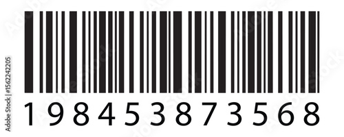 Minimal Barcode Icon – Fake Bar Code Symbol for Product Label, Inventory, 
and Retail Scanning – Vector Illustration on Transparent Background