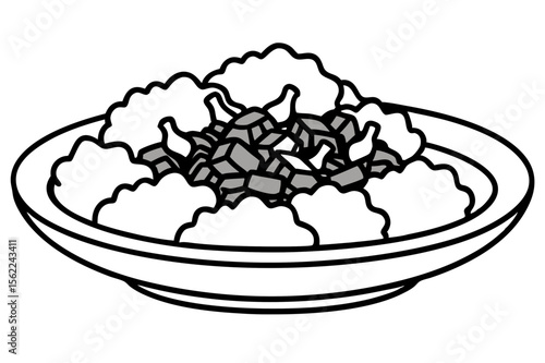 Beef and Broccoli Stir Fry Illustration food asian cuisine