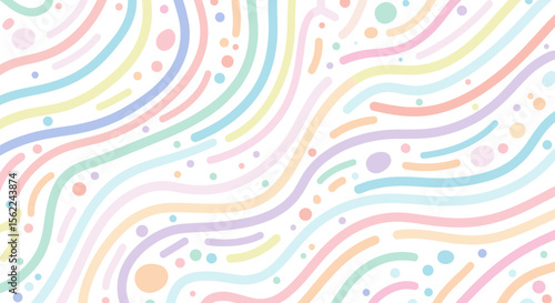Pastel Rainbow Wave Abstract Background Pattern