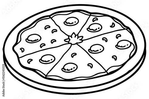 Sliced pizza with toppings on a plate food italian food