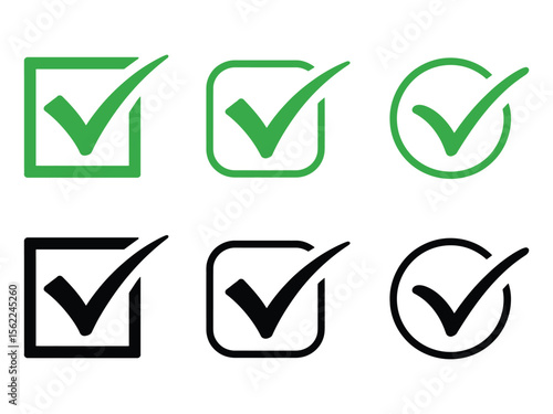 Collection of checkbox icon vector isolated on white background