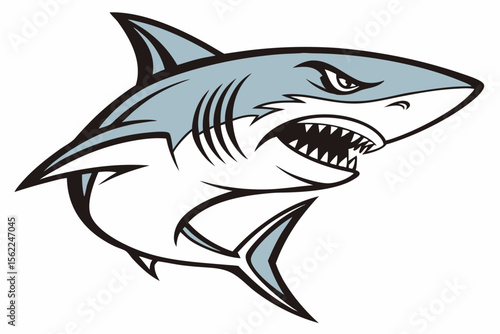 Fierce Shark Head Mascot vector aggressive