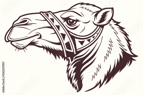Stylized Camel Head Mascot animal desert