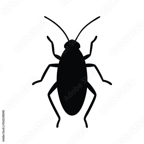 Black fly silhouette vector icon isolated housefly pest.