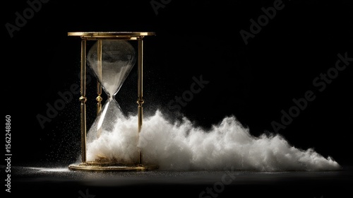 Hourglass, time flowing, disappearing sand