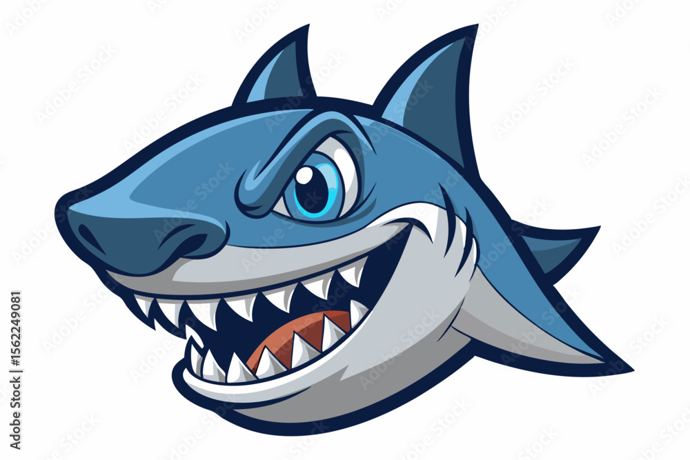 Fierce Blue Shark Head With Sharp Teeth megalodon predator Fierce Blue Shark Head With Sharp Teeth megalodon predator