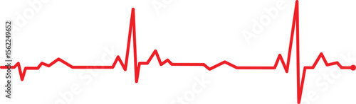 Vivid red heartbeat line graphic showcases health, medicine, and vitality with a powerful and dynamic design.