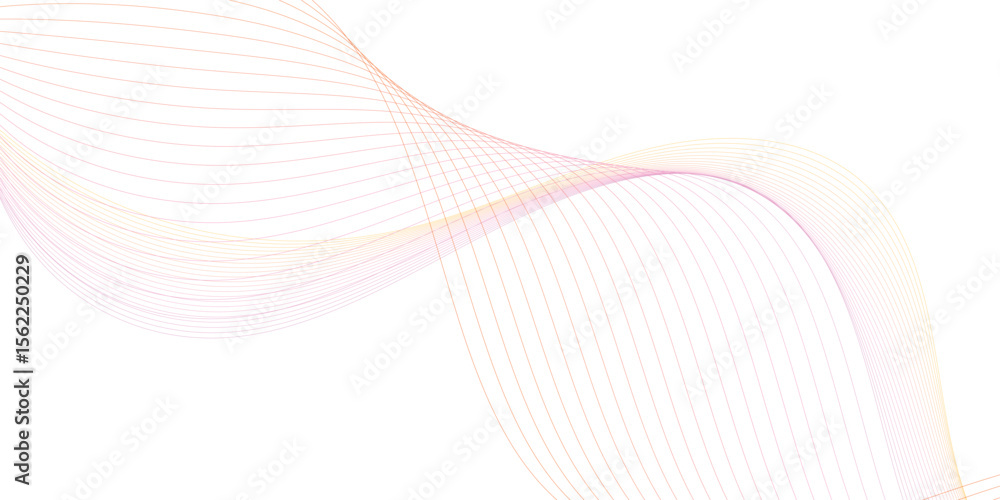 Fototapeta premium Abstract wave element for design. Digital frequency track equalizer. Stylized line art background. Vector illustration. Wave with lines created using blend tool. Curved wavy line, smooth stripe.