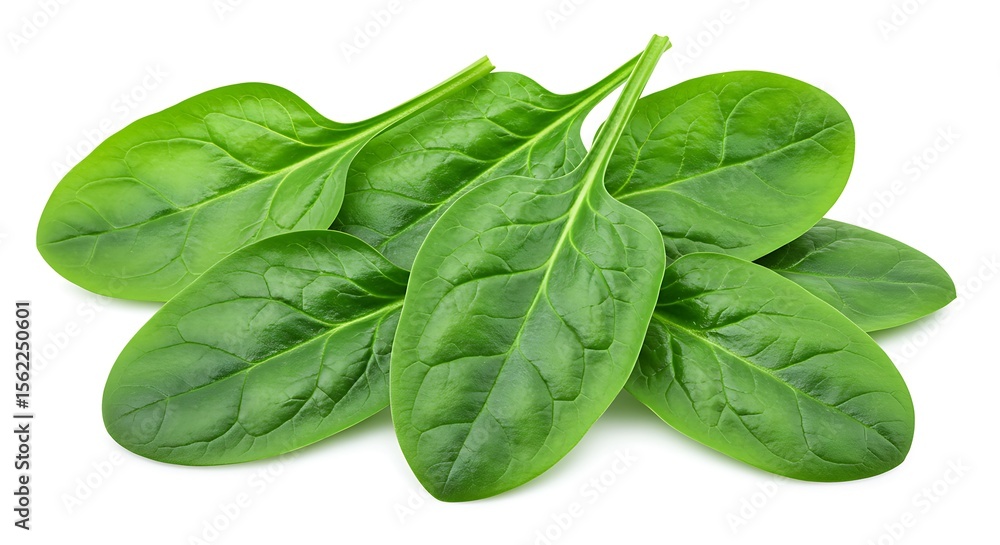 Fototapeta premium Fresh Spinach Leaves Isolated on White