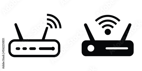 Wifi router icon set vector isolated on white background