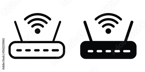 Wifi router icon set vector isolated on white background