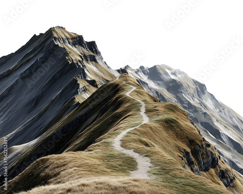 Winding path on mountain ridge
