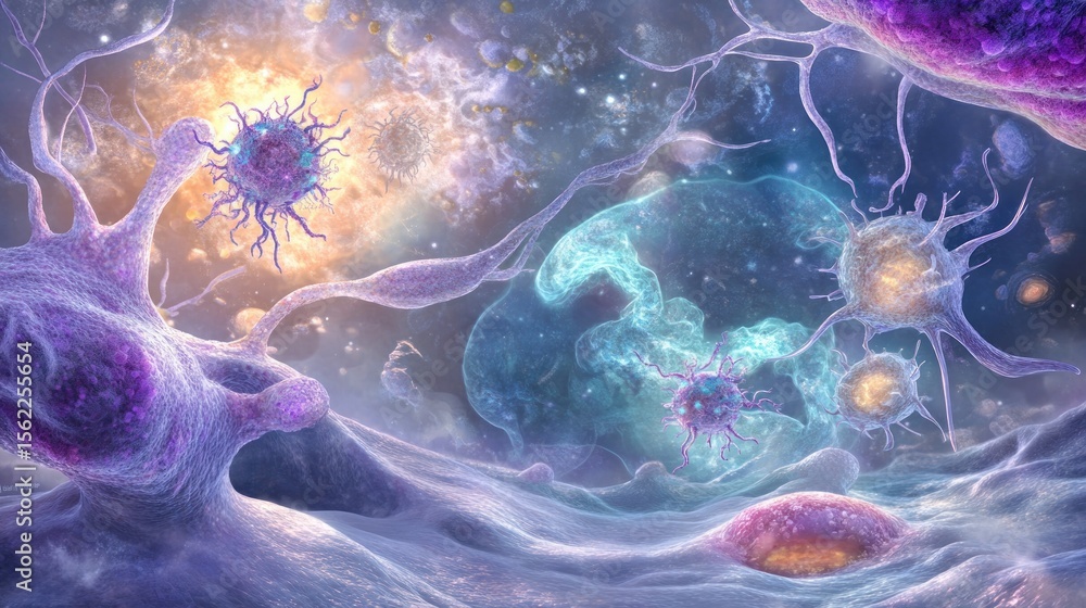 Obraz premium Cells in a cosmic environment