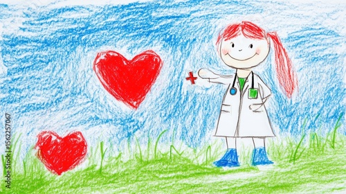 Child's drawing of a doctor