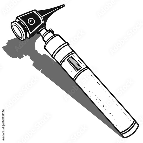 Creative Otoscope Vector Illustration | Medical Device Icon for Ear Examination, ENT Tools, and Healthcare Design