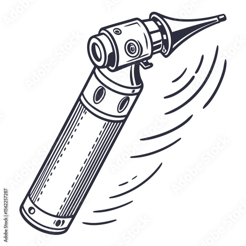Creative Otoscope Vector Illustration | Medical Device Icon for Ear Examination, ENT Tools, and Healthcare Design