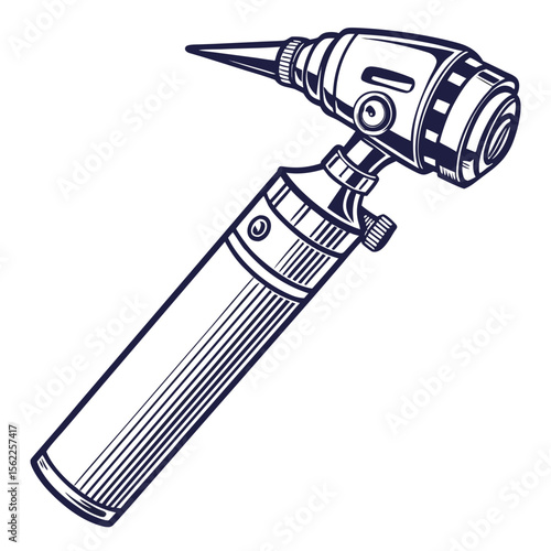 Creative Otoscope Vector Illustration | Medical Device Icon for Ear Examination, ENT Tools, and Healthcare Design
