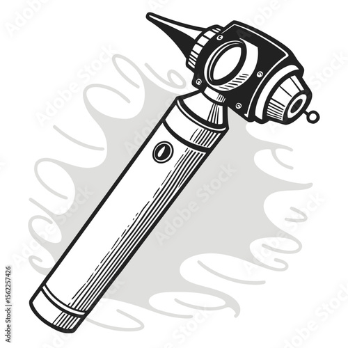 Creative Otoscope Vector Illustration | Medical Device Icon for Ear Examination, ENT Tools, and Healthcare Design