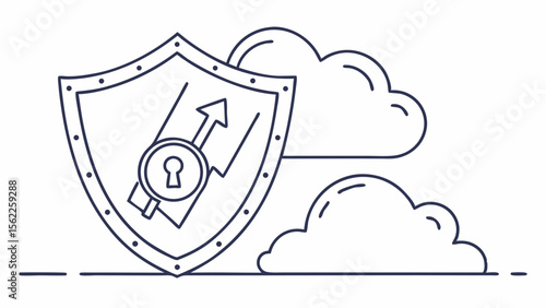 Cloud security shield protection data privacy and network technology