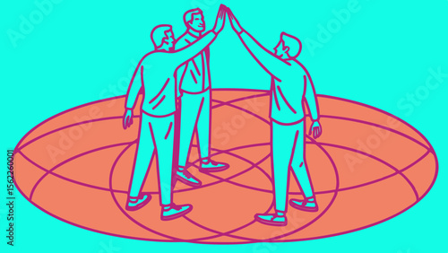 Teamwork collaboration success high five business partnership concept