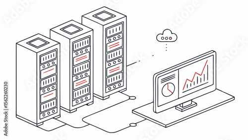 Data center server rack network monitoring cloud computing system view