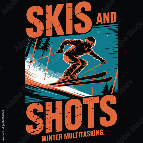 Skis and shots winter multitasking