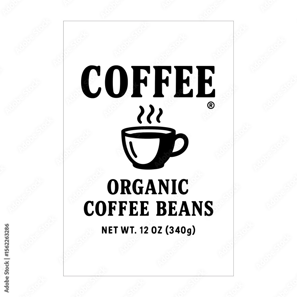Coffee Label Design Black and White Coffee Label Design Black and White