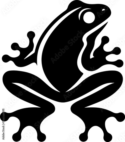  vector sketch illustration silhouette icon logo symbol mascot animal frog as a depiction of a company that can follow the times