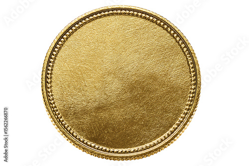 Blank gold coin, metallic texture, award, prize