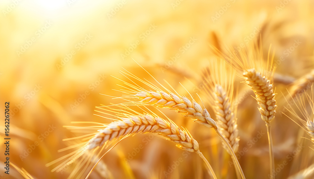 Close up of rye ears, field of ripening rye in a summer day. Sunrise or sunset time Close up of rye ears, field of ripening rye in a summer day. Sunrise or sunset time
