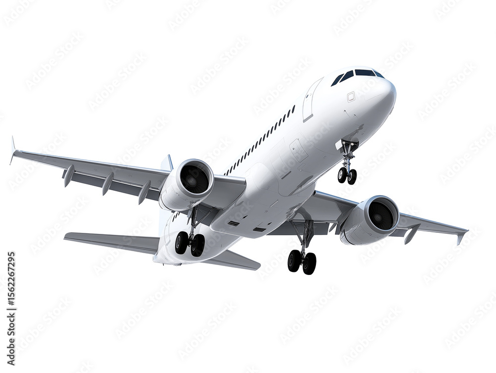 Obraz premium Commerical airplane on white background