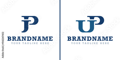 Letters JP and UP Monogram Logo, for business with JP PJ UP PU initials