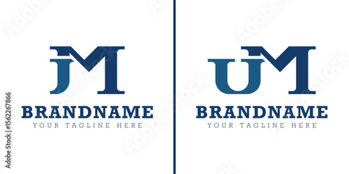 Letters JM and UM Monogram Logo, for business with JM MJ UM MU initials