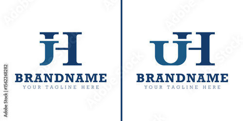 Letters JH UH JIH UIH Monogram Logo, for business with JH HJ UH HU initials