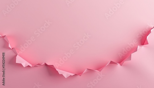 Jagged Pink Paper Design on Smooth Background for Creative Projects