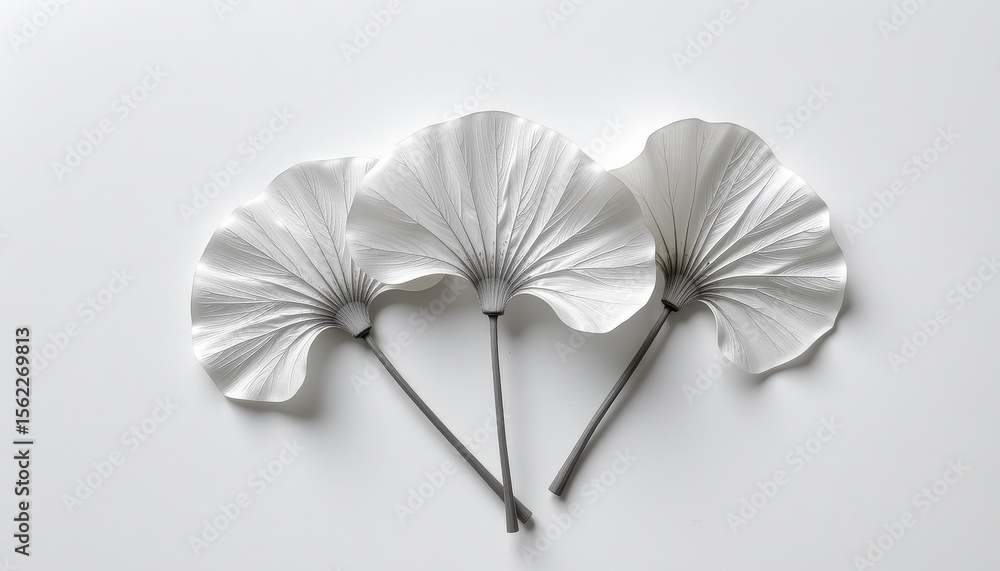 custom made wallpaper toronto digitalThree Elegant White Paper Fans on a Smooth White Background