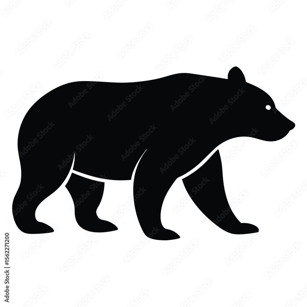 Fototapeta premium Black Bear Silhouette Illustration
