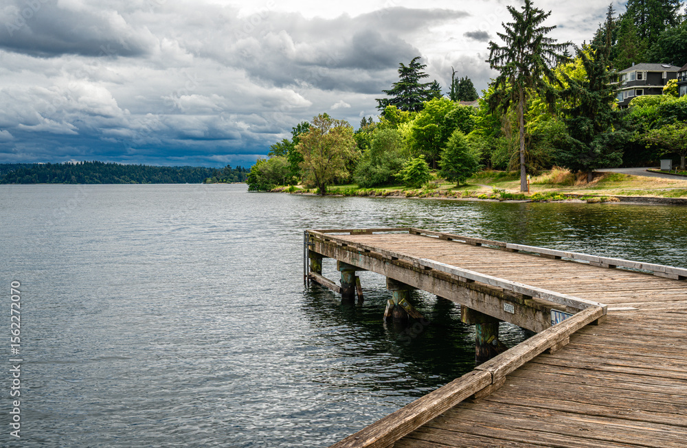 Fototapeta premium Pier Lake Clouds 4