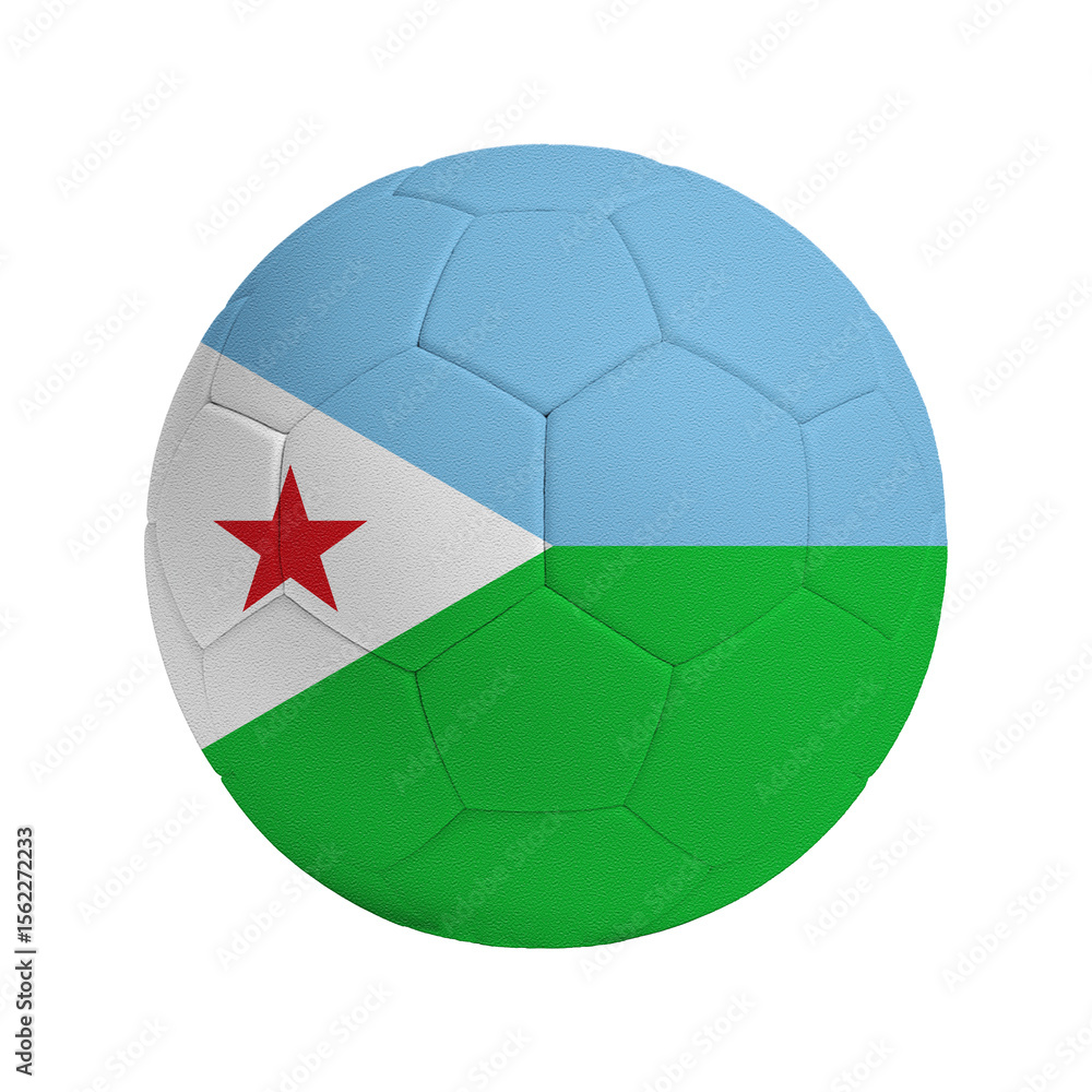 Obraz premium Soccer ball with flag of Djibouti