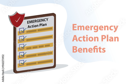 Planning concept, Emergency Action Plan Benefits, vector illustration design background