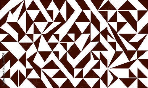 Abstract Geometric Pattern: Brown and White Triangles