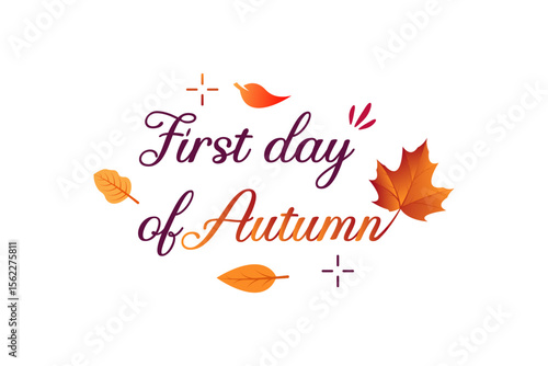 First Day of Autumn Colorful Leaves, Fall Season Greetings