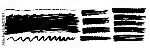 Black Ink Brush Strokes: Grunge Texture Set