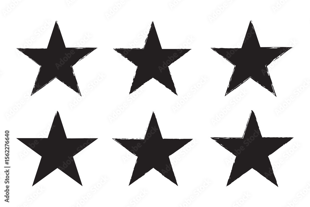 Grunge star set. Grunge star set.