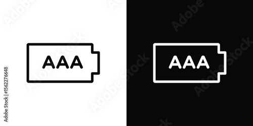 AAA battery icon isolated silhouette on white background. Vector illustration.