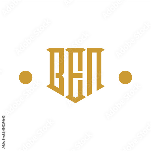 BEN three letter logo design template