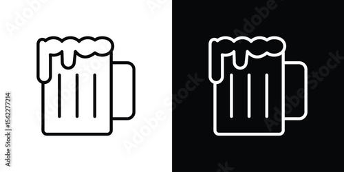 Beer icon isolated silhouette on white background. Vector illustration.